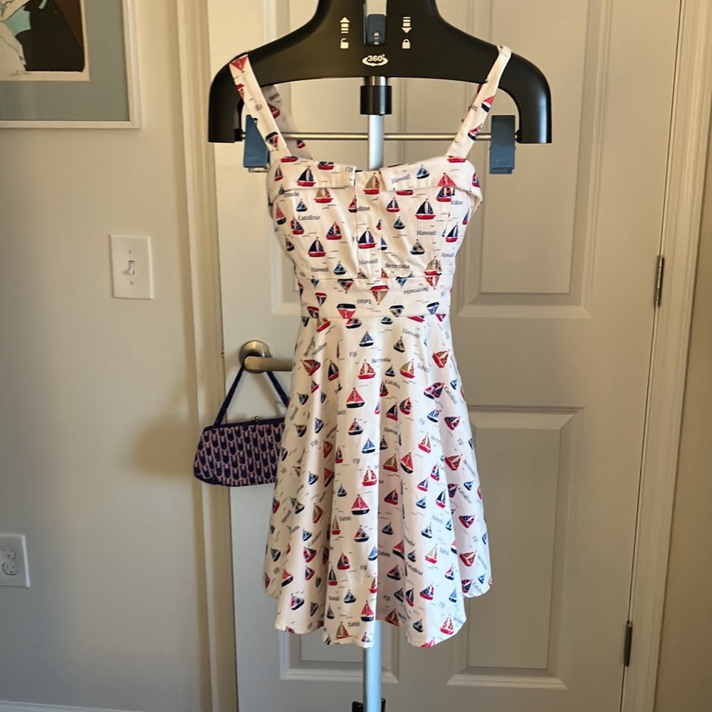 ModCloth IXIA vintage inspired pinup sun summer dress sailboats islands vaca